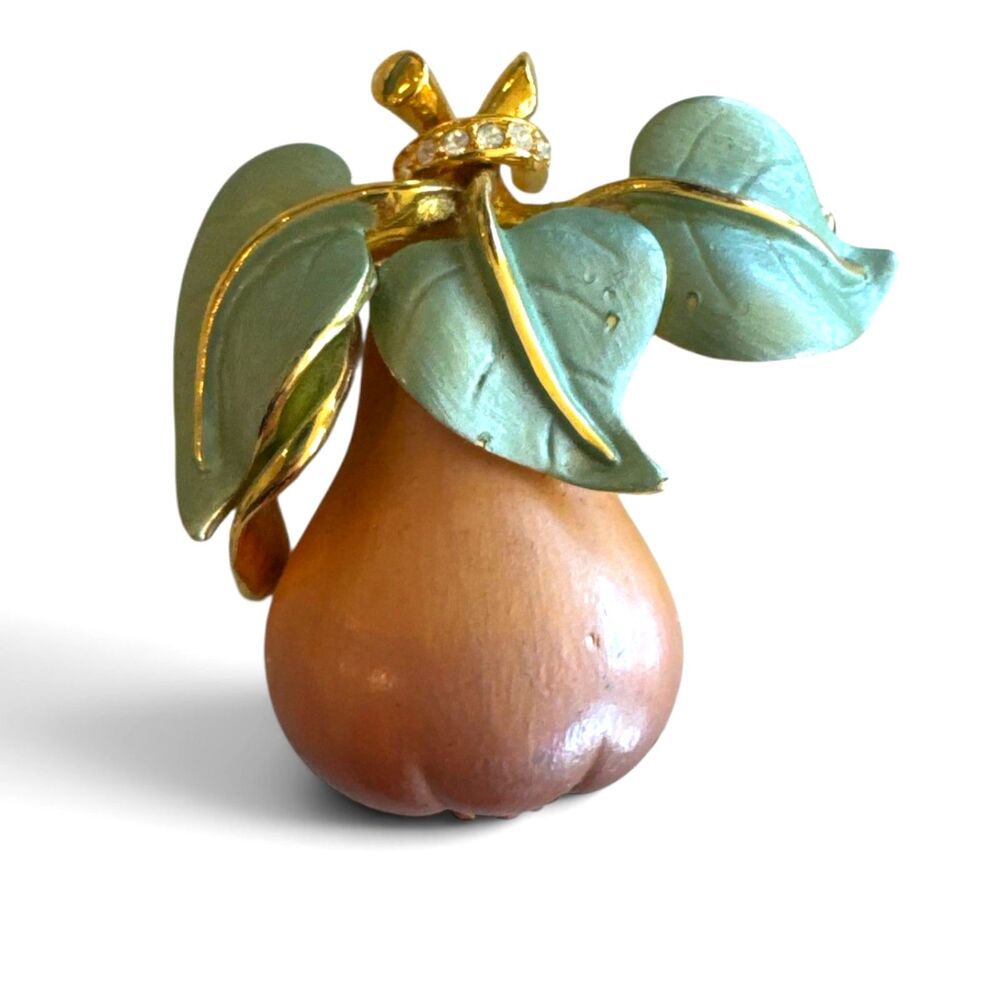 Joan Rivers Pear Brooch Pin with Dustbag - New without Tags - Vintage & Signed